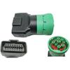 Typ 2 Grün 9-Pin J1939 auf OBD2 16-Pin J1962 Buchse Adapter