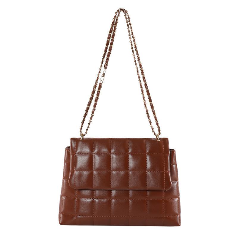 Elegant Pu Quilted Crossbody Bag For Women Stylish Chain Shoulder Bag Trendy