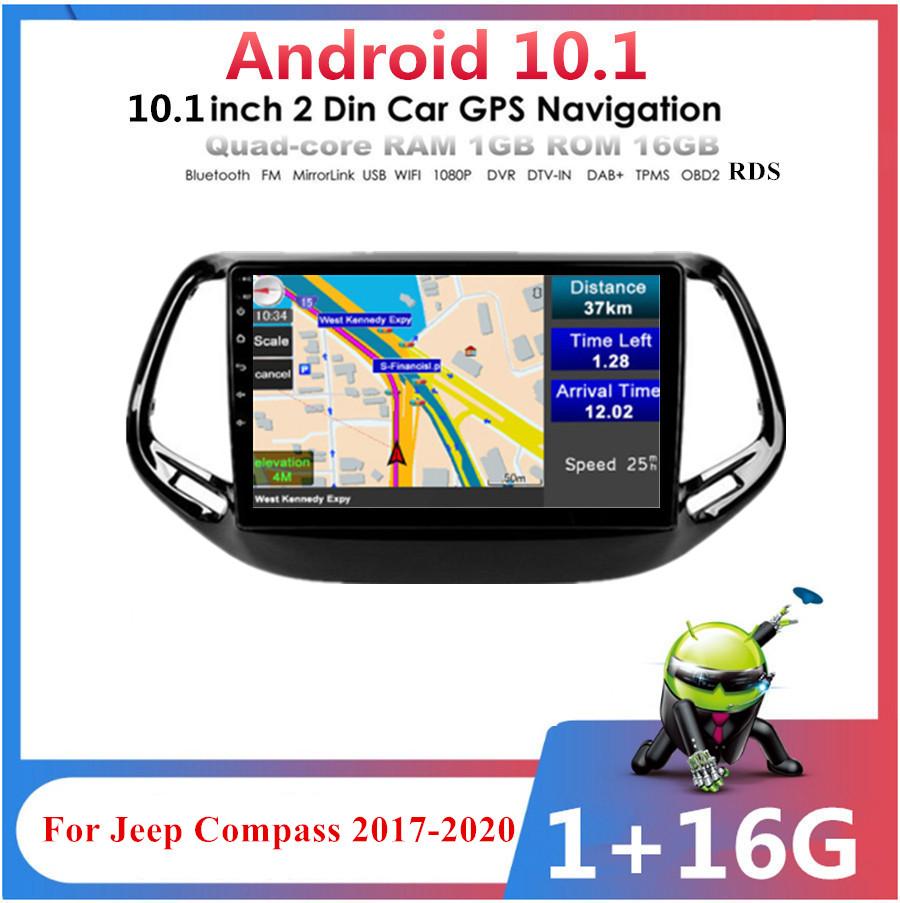 10.1" Android 10.1 Car Stereo Radio GPS Navigation 1+16GB For 17-20 Jeep Compass