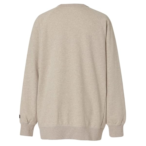 NANGA Men's 2025 ECO HYBRID BOX LOGO SWEATSHIRT, OATMEAL, Size L (NW2441-1F001-A)