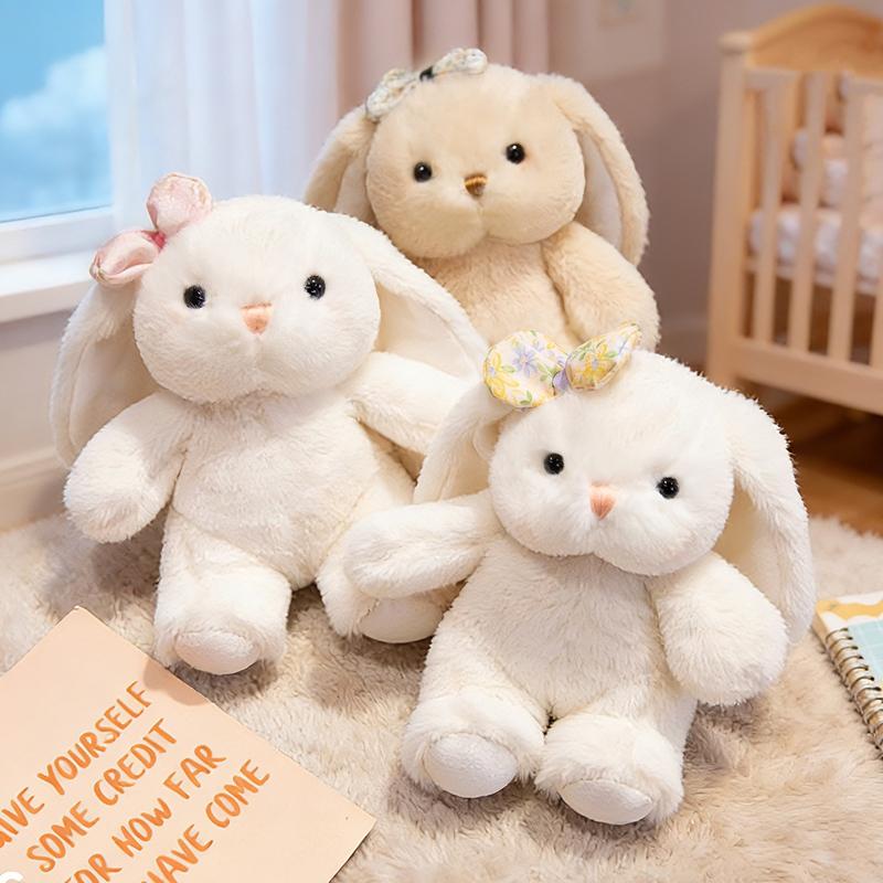 Cute Rabbit Doll Bowknot Rabbit Plushies Animal Ornaments Easter Bunny Stuffed Plush Toys Happy Easter Party Decor For Home