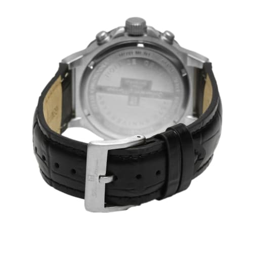 Salvatore Marra Men's Chronograph Watch, 10 ATM Water Resistant, Leather Strap, Business Style, 20th Anniversary Limited Edition, Blue/Navy, SM18117-S