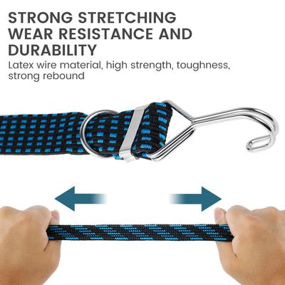 4Pcs Elastic Bungees Cords Heavy Duty Elastic Rope Luggage Bungee Straps for Bike Motorcycle Car Caravan Trunk Camping Roof Rack