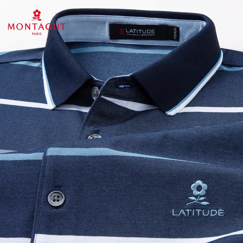 MONTAGUT Men's Comfort Stretch Cotton Colorblock Polo Shirt JG