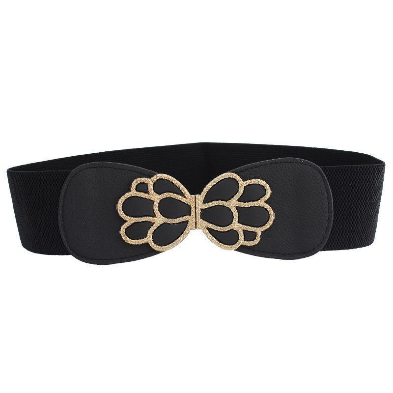 Stylish Women's Black Elastic Waist Belt For Dresses And Coats Perfect For All Seasons
