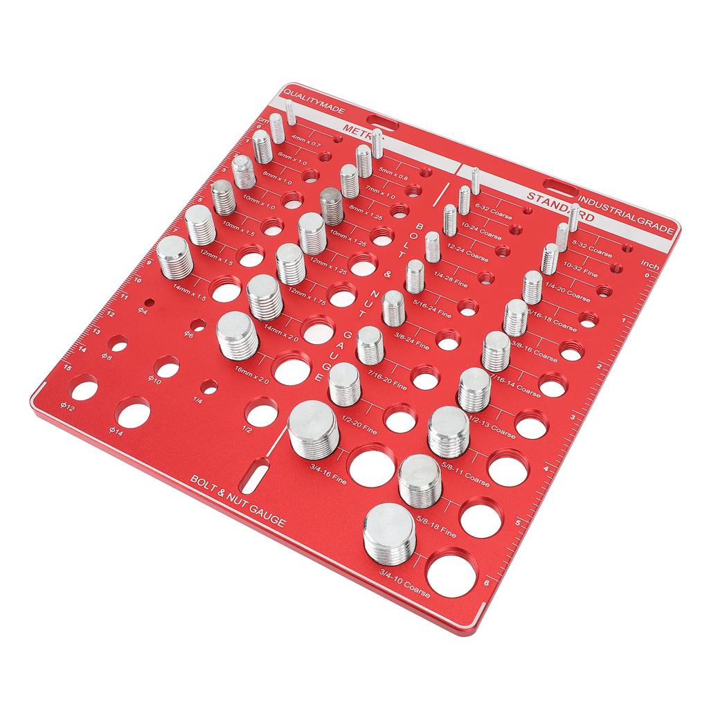 34PCS Screw Nut and Bolt Thread Checker Aluminum Alloy High Accuracy Bolt Nut Measuring Tool