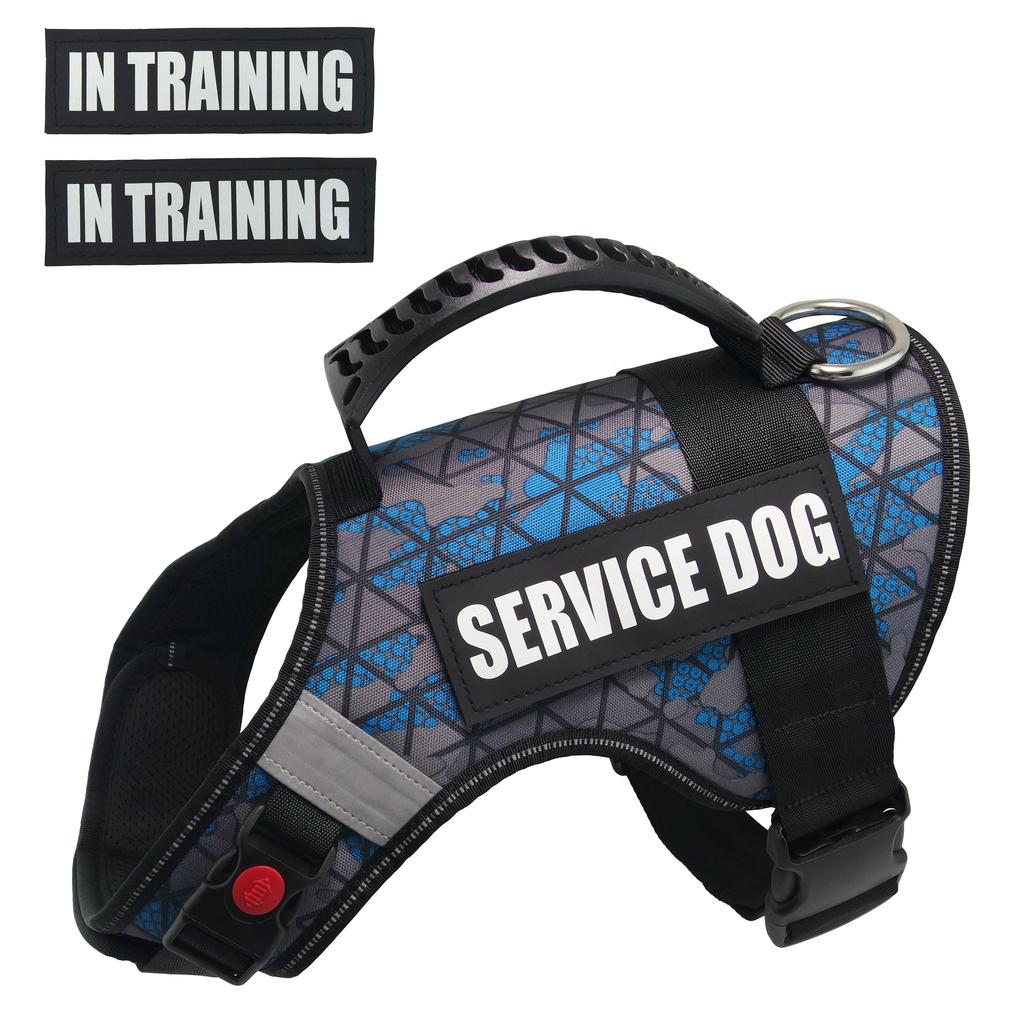 Military Training Style Nylon Pet Harness, Camouflage Dog Harness, Reflective Patches, Dog Collar, NoPull Rubber Handle