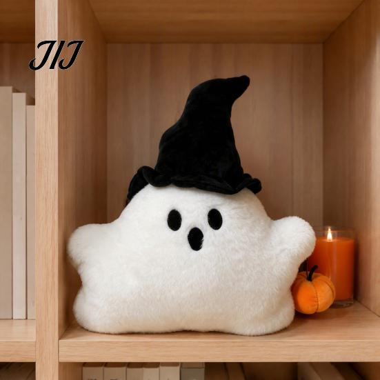 Cute Halloween Home Decor Pumpkin Ghost Plush Pillow, Soft Stuffed Animal Sofa Cushion Autumn Festive Bedside for Living Room, Spooky Huggable