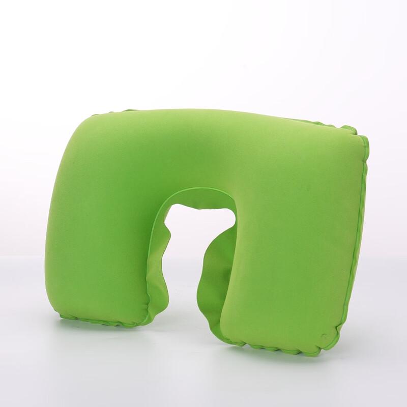 Inflatable Flocked PVC U-shaped Travel Neck Pillow