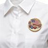 Classical American 250 Years Independence Commemorative Brooch Zinc Alloy Star Flower Coating Corsage Pin