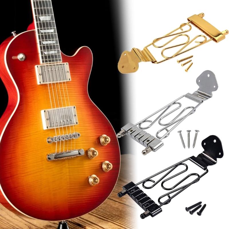Alloy Electric Guitar Bridge with Smooth Finishs Metal Tailpiece for Stable Tuning and Reduced String Breakage