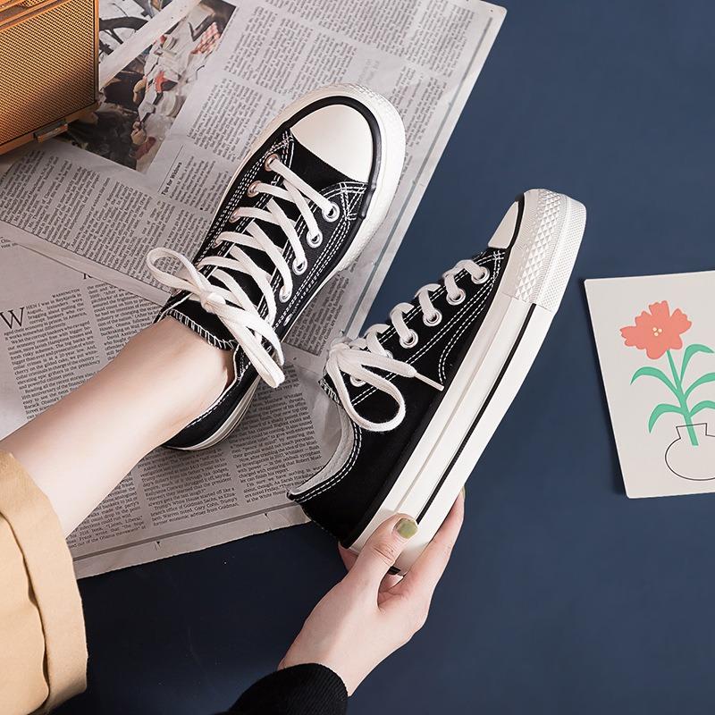 Ryan Platform Canvas Shoes Women's Low-top Board Shoes Casual Versatile Students Increase Height and Look Thin