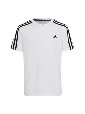 Adidas Train Essentials Aero Lady Regular Fit Trainings-Set für Kinder, 3 Streifen, Grau, Größe 140, ECM35, Oberteil Weiß/Schwarz, Hose Sechs/Schwarz (HS1608),