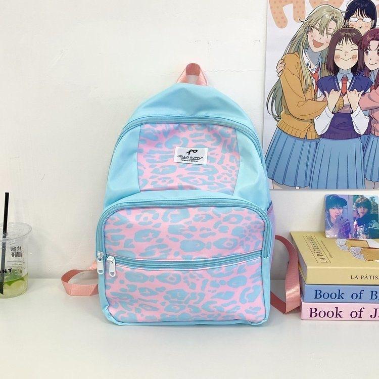 Schoolbag Korean Version Ins Fashion Polka Dot Backpack Women's Two-dimensional Transparent Bar Millet Pain Bag Large Capacity Student Schoolbag