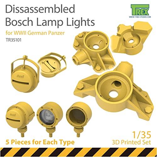 T-Rex Studio 1/35 Scale World War II German Tank Bosch Lamp Light Set, Maintenance and Disassembly Specifications, Plastic Model Parts TR35101
