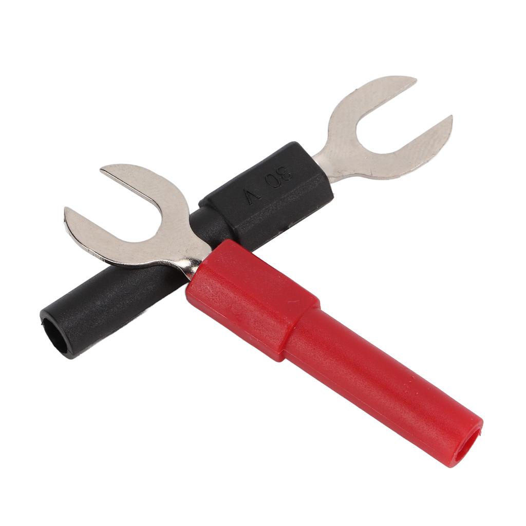 10pcs Fork Spade Wire Connectors PVC Brass Material 6mm 0.2in Y Type 4mm 0.2in Hole U Type Banana Plug Maximum.10A
