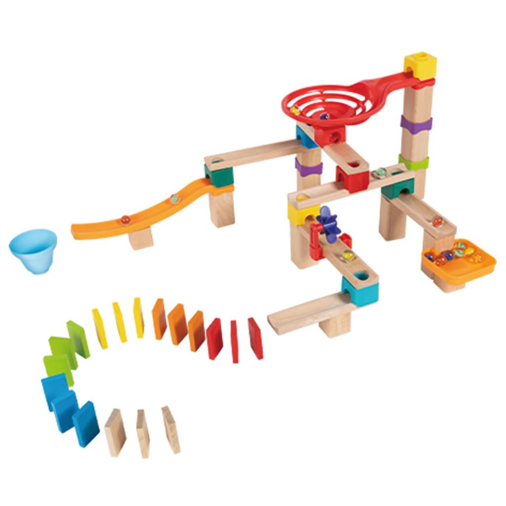 Hape Reconfigurable Rolling Slider Basic Set, for Ages 3 and Up, Wooden Slope Toy, E8862