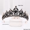 Tuanming Baroque Bridal Headband: Black Rhinestone Vintage Crown for Birthdays