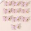 10Pcs Set Pink Sparkling Butterfly Hair Clip Children's Sparkling Hair Clip Girl Cute Styling Headwear Set Butterfly Hair Clip
