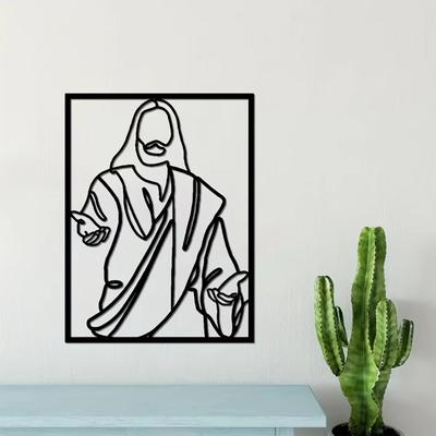 1pc Jesus Metal Wall Décor Christian Art Work Religious Christian Gift Elegant Metal Wall Decoration for Faith-Inspired Spaces