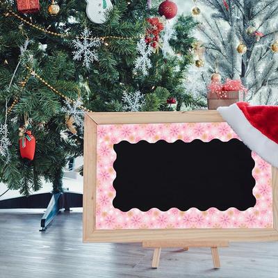 Christmas Candy Border Decorative Sticker Winter Snowflake Christmas Tree Poster Border Stickers Christmas Bells Self-Adhesive