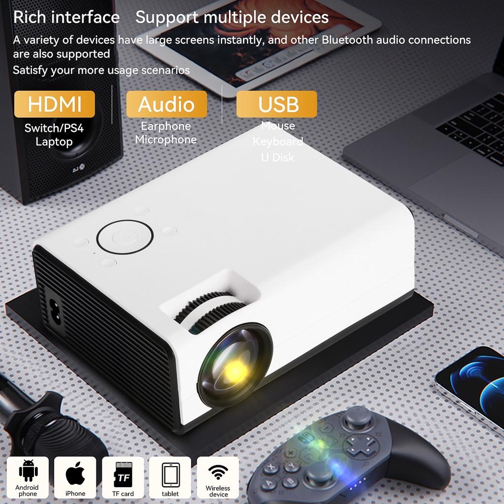 HD 1280x720P T01 Mini Projector Native LED Android 9.0 5G WiFi Video Beamer Home Cinema Smart 3D Movie Game Proyector