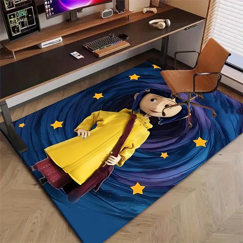 1pc Coraline (7) Design Printed Area Rug Carpet for Bedroom Living Room Home Decor Rugs Mat Non Slip Mat Rug for Bedside