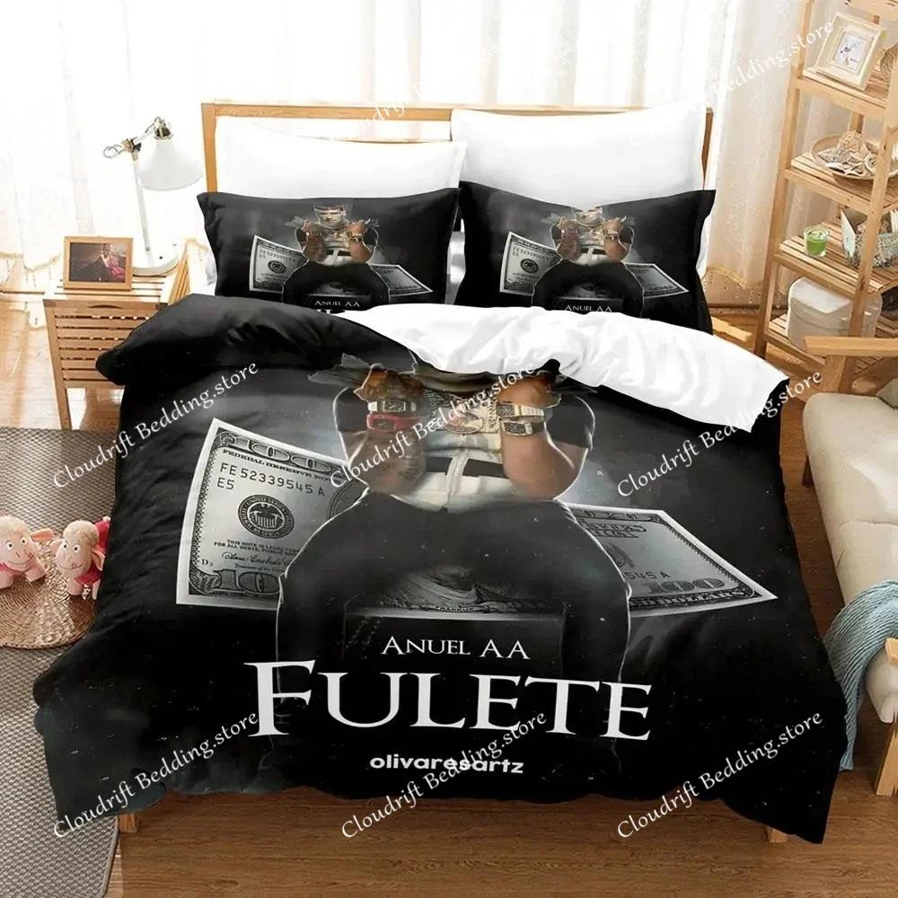Copripiumino Federa Set Biancheria da Letto Anuel AA Real Hasta La Muerte Adulto Bambino Ragazza Decorazione Camera da Letto Regalo per Bambini Singolo Matrimoniale