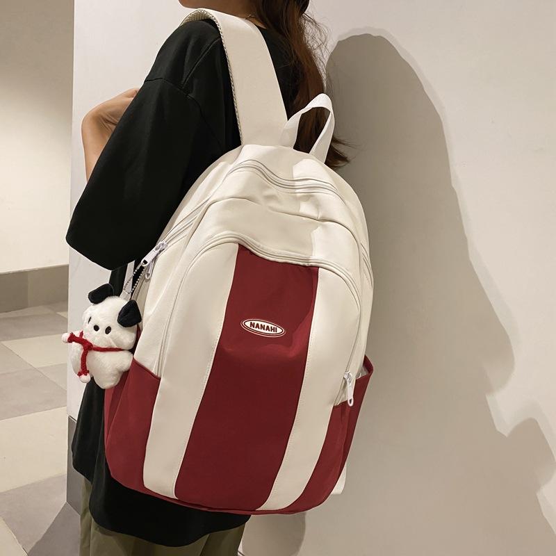 

Новый школьный рюкзак контрастного цвета, повседневный рюкзак для учеников средней школы, простой и легкий, рюкзак для пары студентов колледжа, для занятий