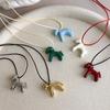 1PC Minimalism Enamel Drip Glaze Colorful Horse Pendant Long Necklace Adjustable Sweater Chain Simple Jewelry Accessory Gifts