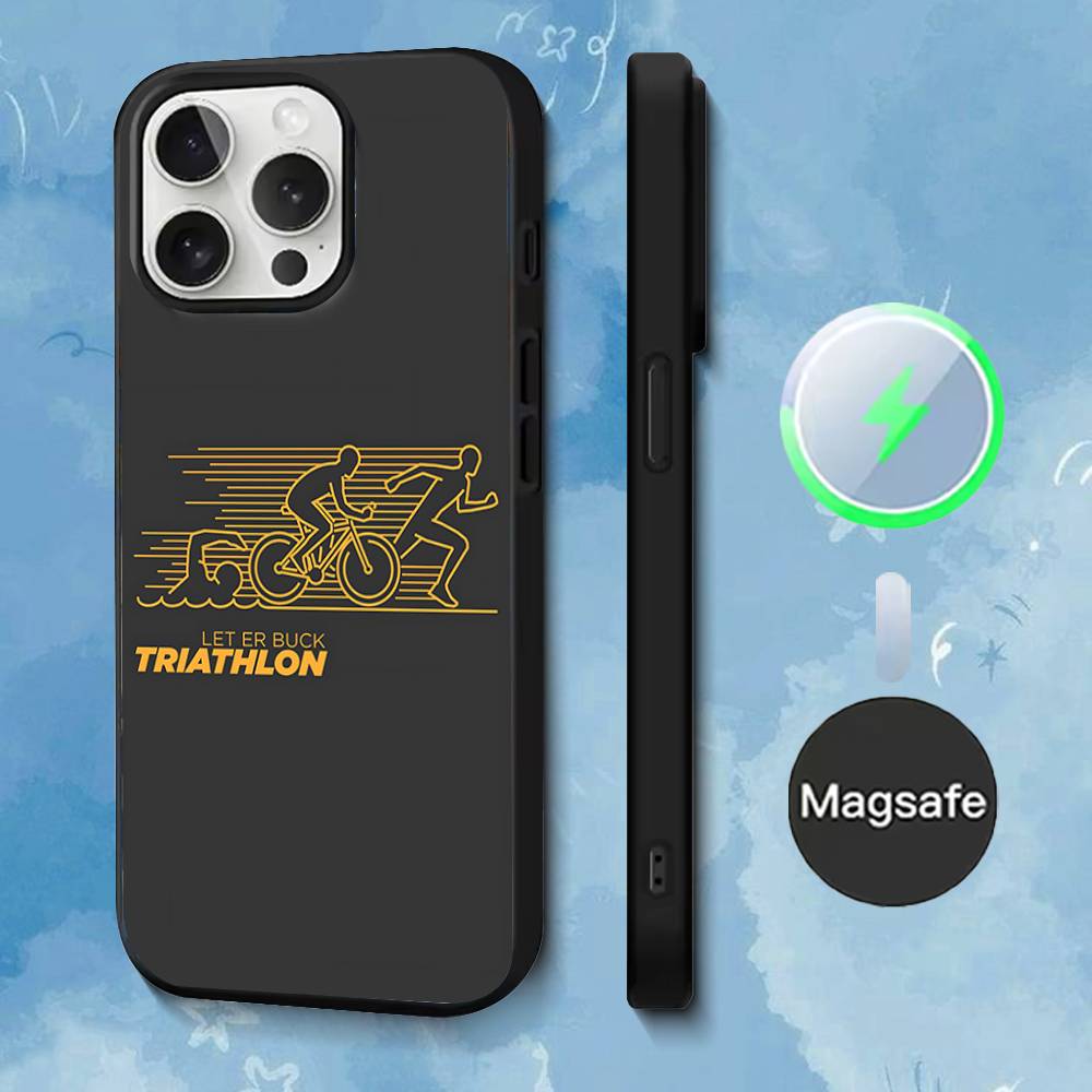 Triathlon Phone Case For iPhone 17,16,15,14,13,12,11,Pro,Max,Plus,Mini,SE4,E Magnetic Magsafe Wireless Charging