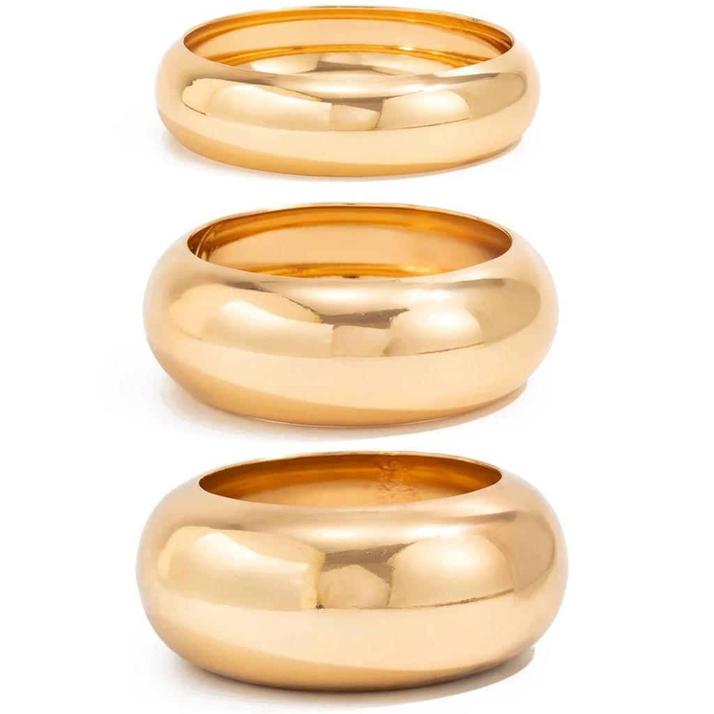 IngeSight.Z 3 Styles Punk Gold Color Smooth Wide Bangle Women Creative Hyperbole Round Geometric Bracelet Steampunk Jewelry Gift