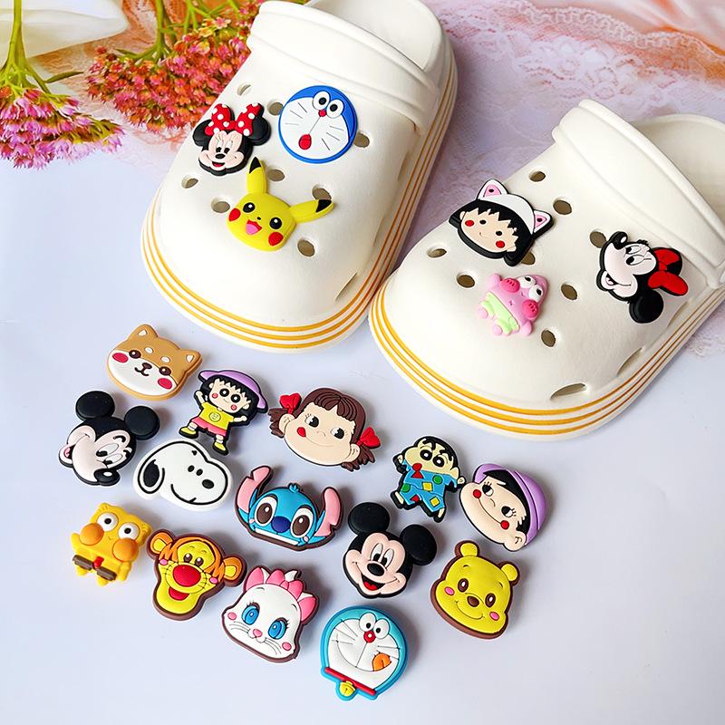 Flower DIY Shoe Buckles: Cartoon Face Decorations for Crocs & Other Hole Shoes