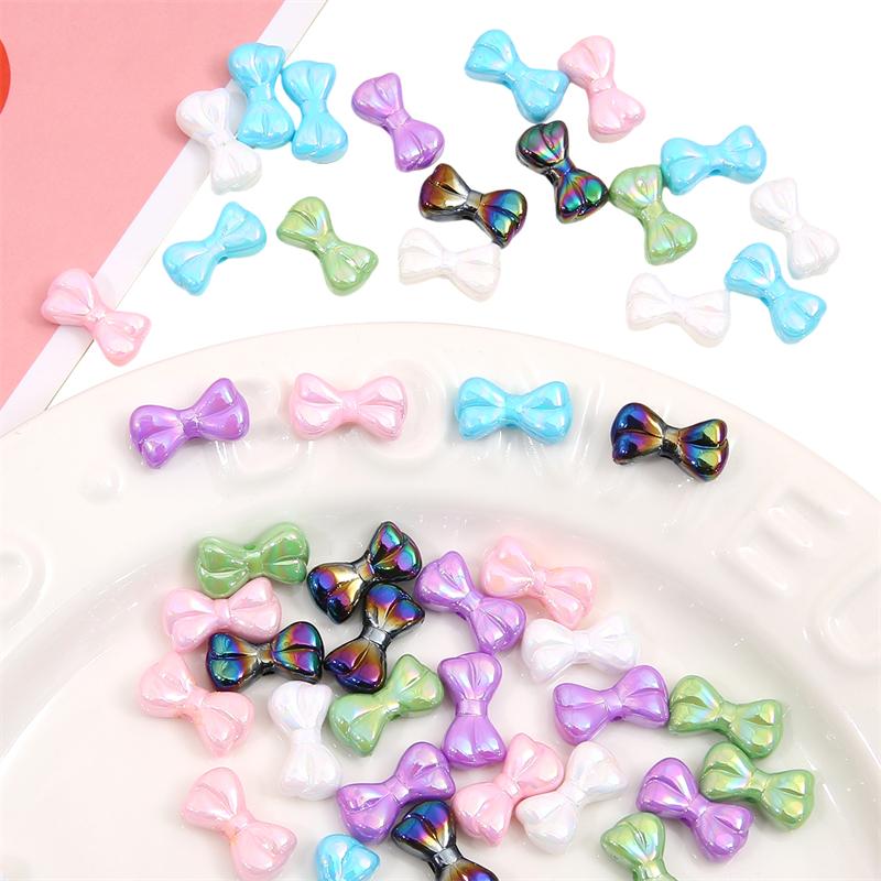 500Pcs Acrylic Beads Bow Charms Beads For DIY Bracelet Necklace Jewelry Making