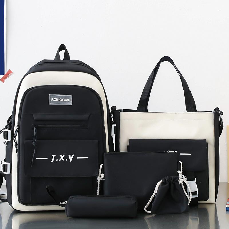 Primary School Boys Five Piece Set Junior High School Students High School Students Backpack Female College Students Backpack
