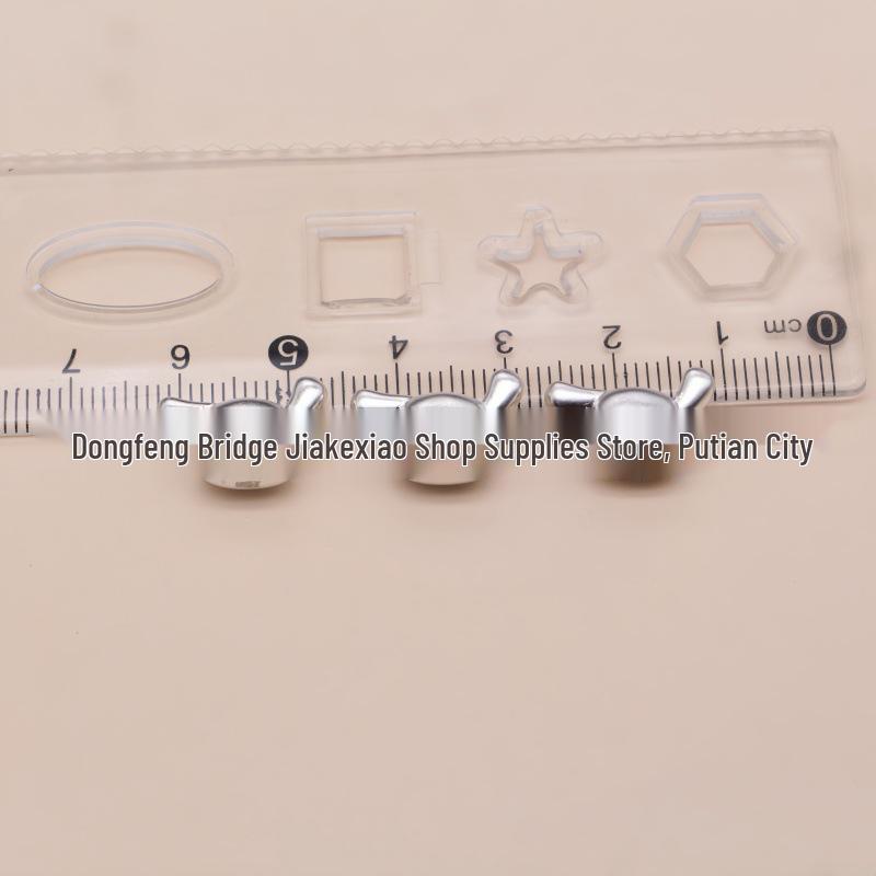 Sterling Silver Cartoon Dog Spacer Beads for DIY Bracelets - 3D Luck Pouch Design