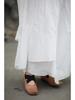 25 Small Warm Spring-Summer All-Cotton Irregular Swing Long Skirt, Literary Cotton-Linen Half-Body Skirt with Elastic Waist, Retro Style