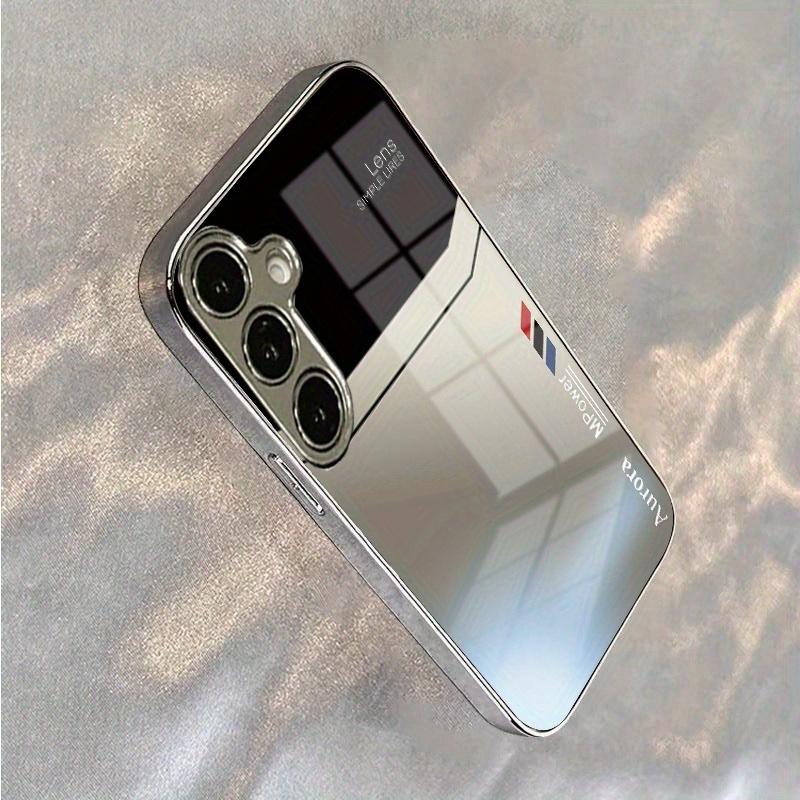 Light green mirror finish flower plated silver phone case for Samsung Galaxy S26 S25 S24 S23 S22 S20 FE/Ultra/Plus anti Cover