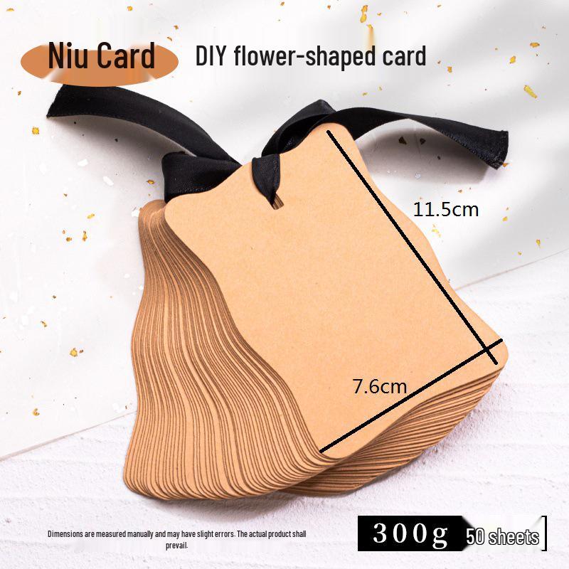 Thickened Handmade Bookmark with Calligraphy Painting, Creative Blank Cardboard, Dried Flowers, and Hand-painted Transparent Label