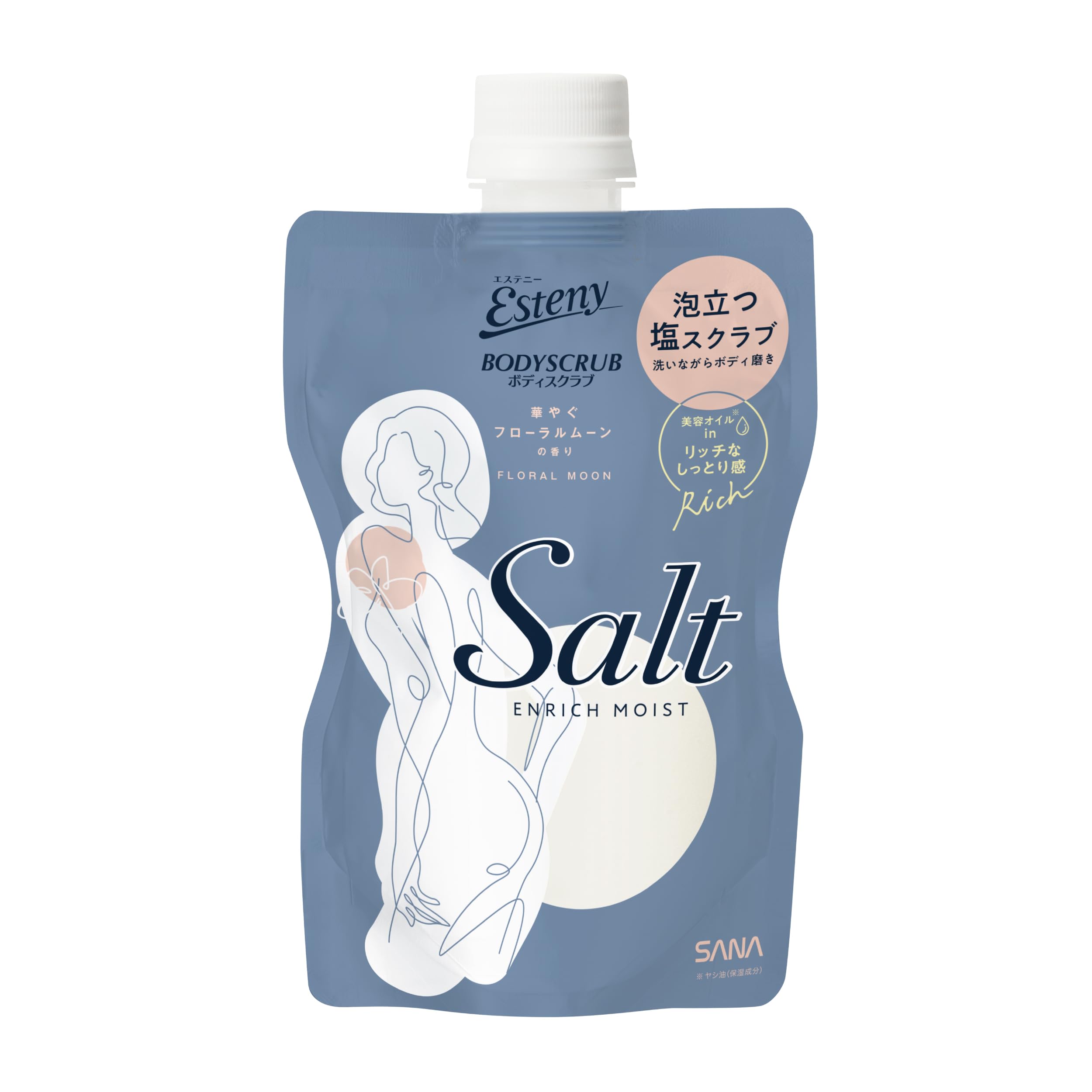 Esteny Solty Scrub Enrich Moist Body Foaming removes dead skin smooths rough Scrub scrub, exfoliates, cells, skin.