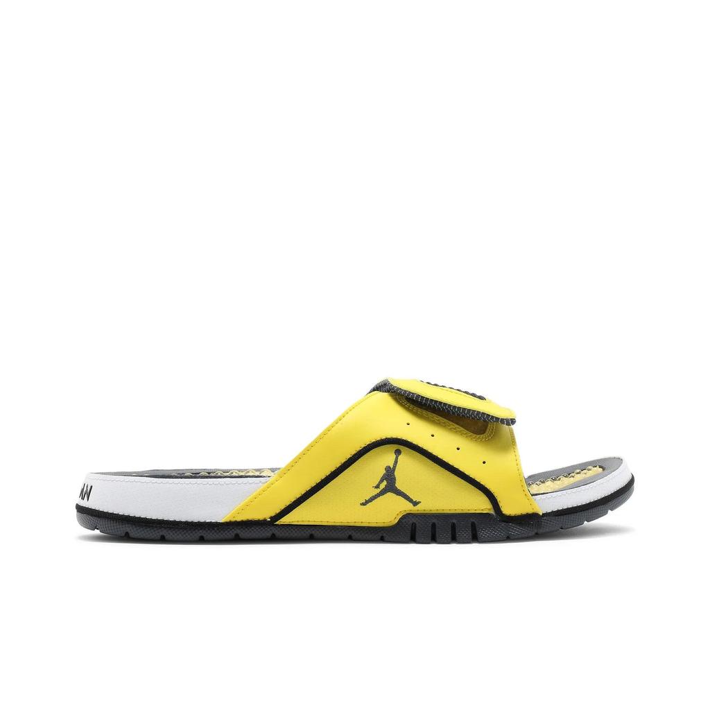 Air Jordan Hydro Slide 4 'Lightning' (Unisex) Tour Yellow / Dark Blue Grey / White / Black / White / White Slide Slippers DN4238 701