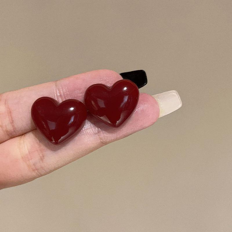 Maillard coffee color amber earrings women's autumn and winter high-end commuter style earrings light luxury niche design earrings