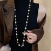French Geometric Round Pearl Beaded Necklace Fashion Simple Court Style Necklace Light Luxury Premium Sweater Chain Women