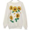 JERZEES 80s 90s Old USA Made SunflowerPattern Long Sleeve Raglan Sleeve Sweat Men's Used