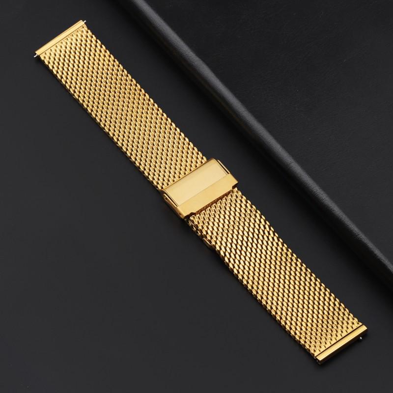Milan Nise 1.0 Thick Line Double Buckle Watch Strap, Compatible with DW Stainless Steel Mesh, 20/22/24mm.