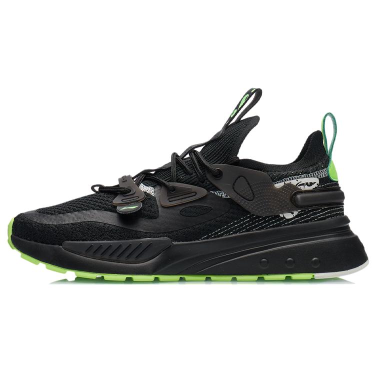 

New LiNing Jade Bead Jade Bead Anti Slip Wear Resistant Low Top Running Shoes Men s Black Green AGLR189-2 45