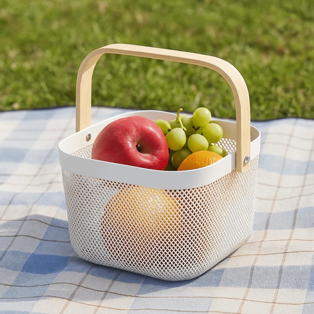 Plastic Fruit and Vegetable Drainage Basket Large Capacity Towel Storage Basket  Living Room