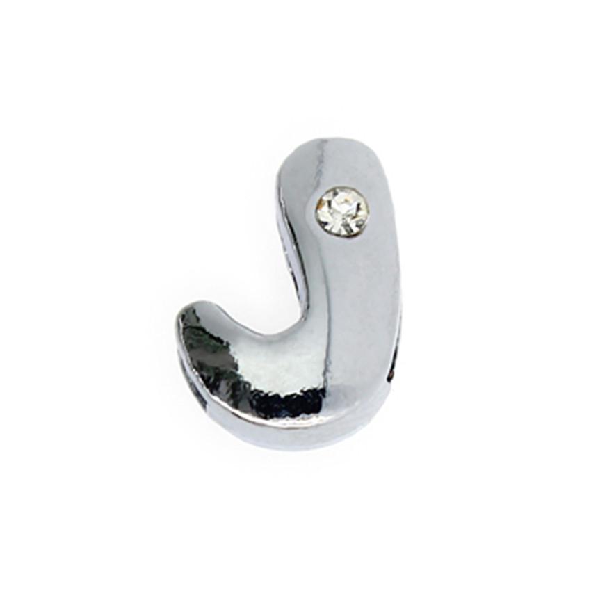 170pcs 8mm Silver Color Fat Slide Letter Charms Slider Alphabet A-Z For Leather Mesh Bracelet Keychain Necklace Jewelry Making
