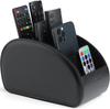 Vlando Remote Control Rack, Large, PU Leather, Remote Control Storage, Tabletop, 5 Compartments, Remote Control Stand, Stylish, Waterproof,