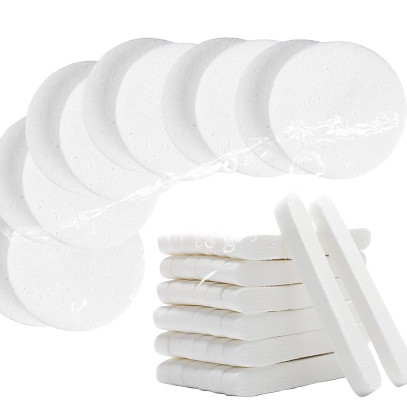 Facial Sponge Compressed,120 Count PVA Professional Makeup Removal Round Face Wash Sponges Spa Pads Exfoliating Cleansing for Women,Pink
